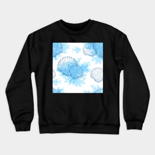 Sea Shells and Sea Life Pattern Crewneck Sweatshirt